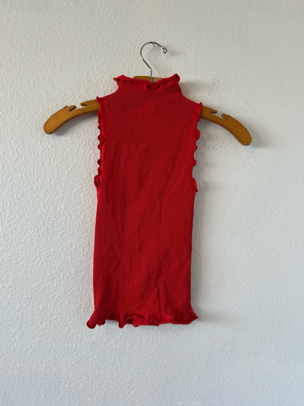 Free People Intimately Red Ruffle Tank Top Size XS/S - Picture 4 of 6